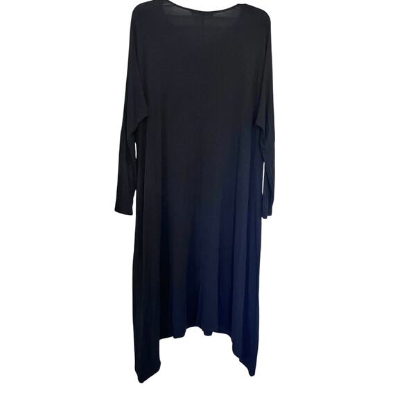 Mimu Maxi Black Assymetrical Hem Long Sleeve Frock Dress size Medium - Picture 6 of 9